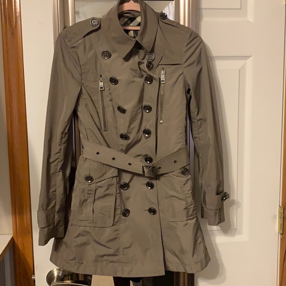 Burberry Khaki Double-Breasted Trench Coat